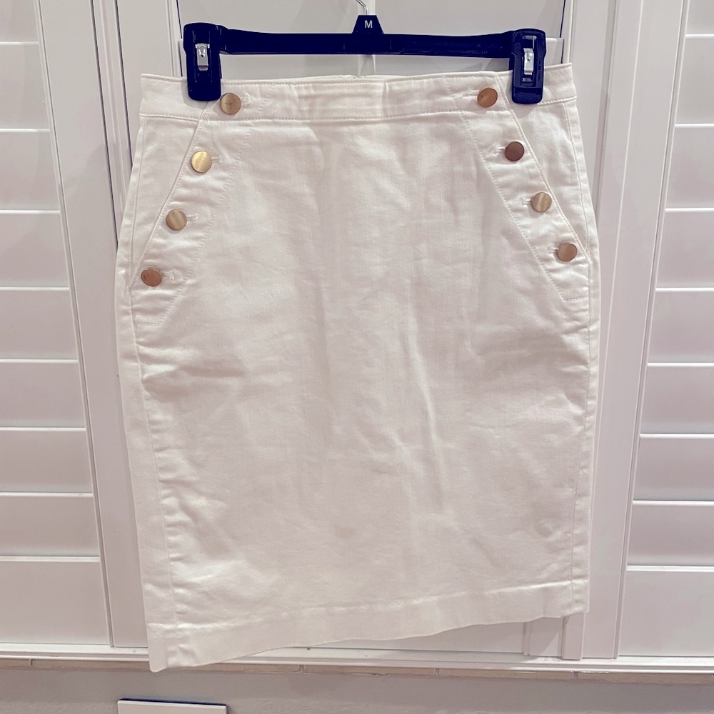 White Ann Taylor Jean sailor skirt.
